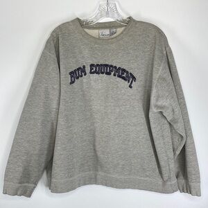 Vintage B.U.M Equipment Grey Crewneck Sweatshirt 1X Grunge